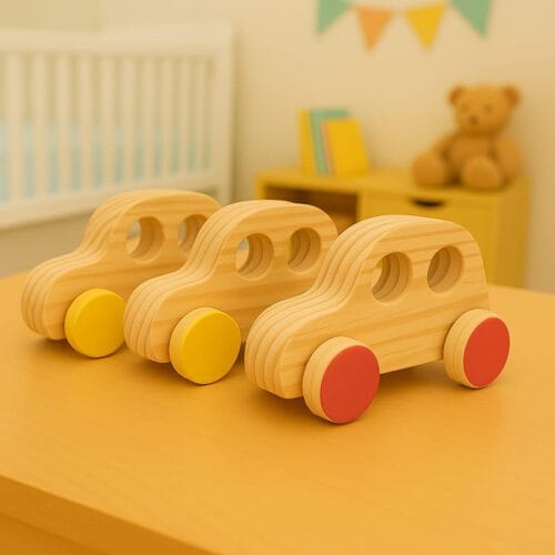 Carrinhos de Madeira (3 Peças)